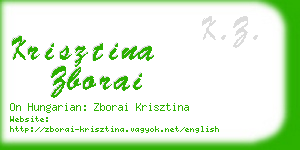 krisztina zborai business card